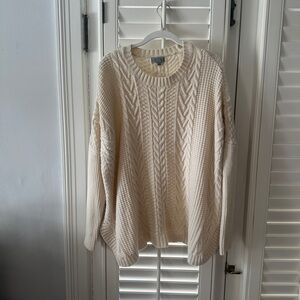 Joseph A Cream Cable Knit Sweater